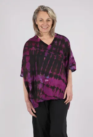Wide Linen V Top, Purple