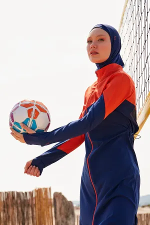 Woven Navy Burkini Modest Swimwear M2316