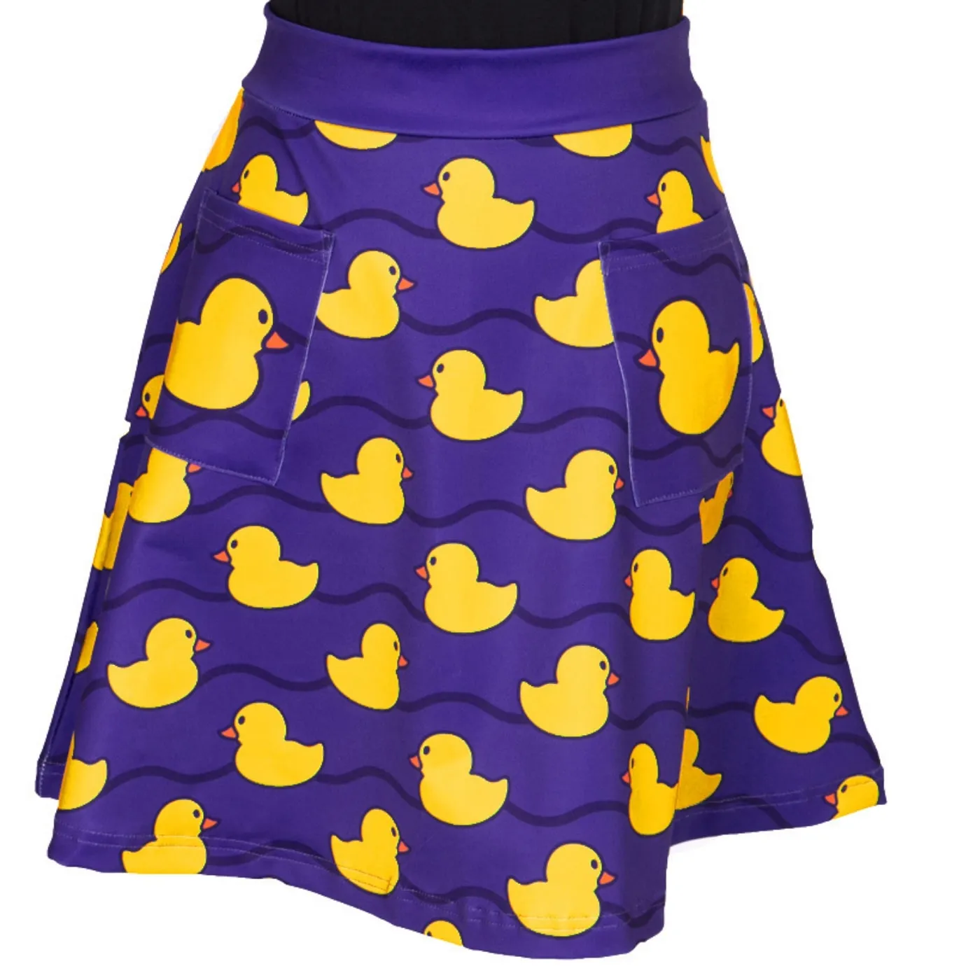 Yellow Ducky Short Skirt With Pockets